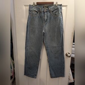 Men's Anchor Blue Straight Leg Denim  Jeans Size 34x32